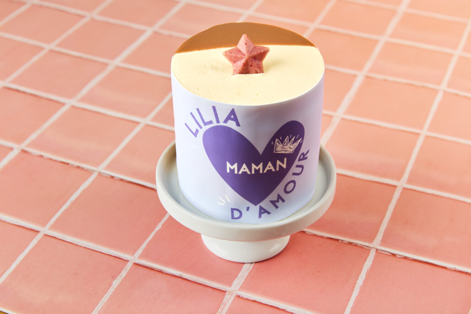 Gâteau design violet pour le fête des mères