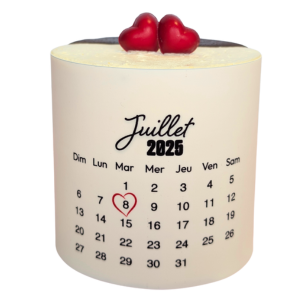 Gâteau personnalisé calendrier avec date spéciale